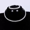 1/2 Row Rhinestone Gold and Silver Set Collar Earrings Bracelet High-end Atmosphere