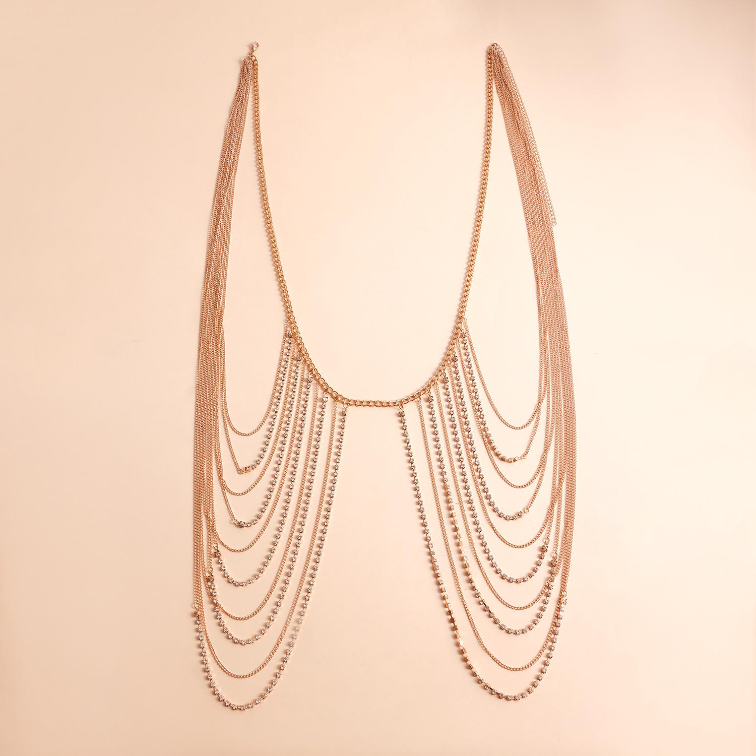 

Многослойная цепочка для тела со стразами - Сексуальная цепочка на талию для клубных вечеринок