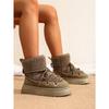 Women's New Winter Fleece Lined Thickened Elevated Chunky Sole Lace Up Fashionable Warm Cotton Boots