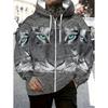 Herren Kapuzenpullover mit Reißverschluss und Tiger-Grafik, Langarm, Lässiger Outdoor-Mode-Mantel mit Kordelzug und Taschen, Reißverschluss-Kapuzenpullover für den Mann