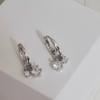 Fashion Jewelry 925 Sterling Silver Luxury Shiny Zircon Drop Hoop Earring Gold Plated Simple Design for Party Gift for Women