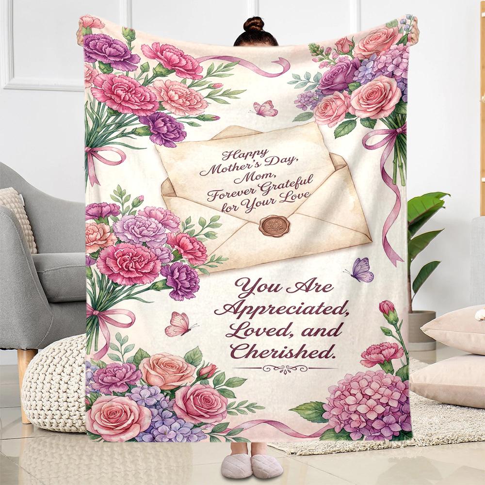 Mother's Day Love Blanket Suitable for Sofas,travel, Living Rooms Also a Good Gift for Friends and Family Suitable for All Seasons.