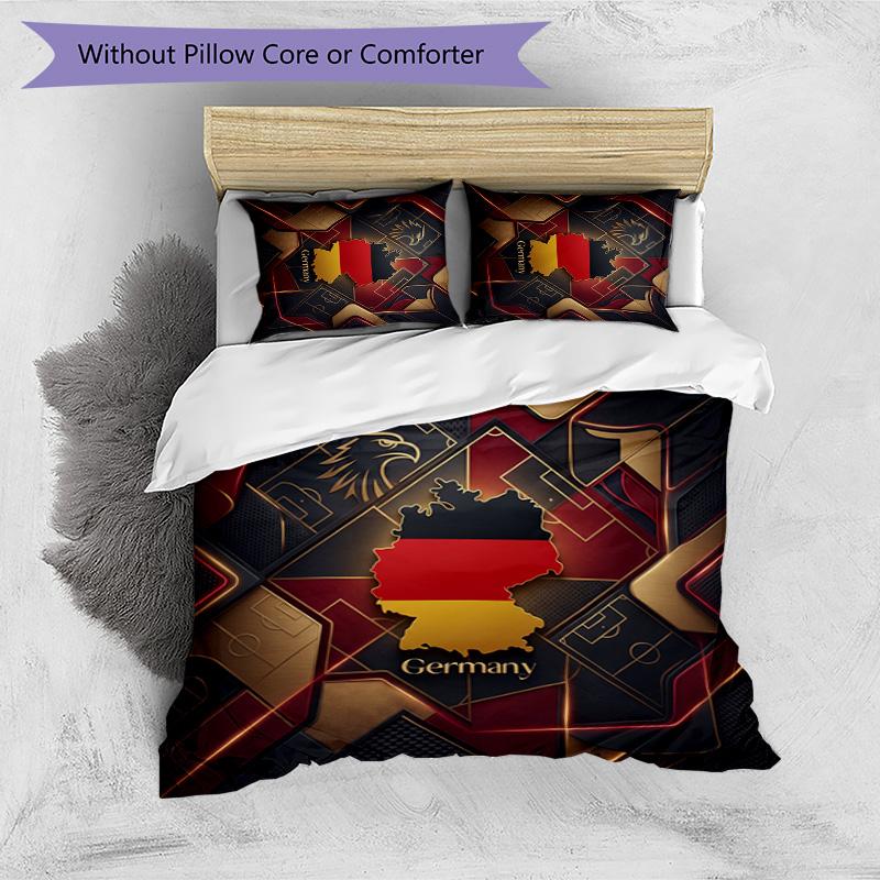 Germany Football Printed Bedding 3 Piece Set Cozy Breathable Bed Cover Set As Housewarming Holiday Gift