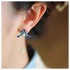 Hetian Jade Ear Hook Earring Women's High-end Temperament Ethnic Retro Earrings Cloisonne Craft Dangler Gift