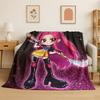 Kpop Demon Hunter Rumi Mira Zoey Cartoon Group Flannel Blanket Soft Warm Throw Blanket for Bedroom Living Room Bed Travel Gift
