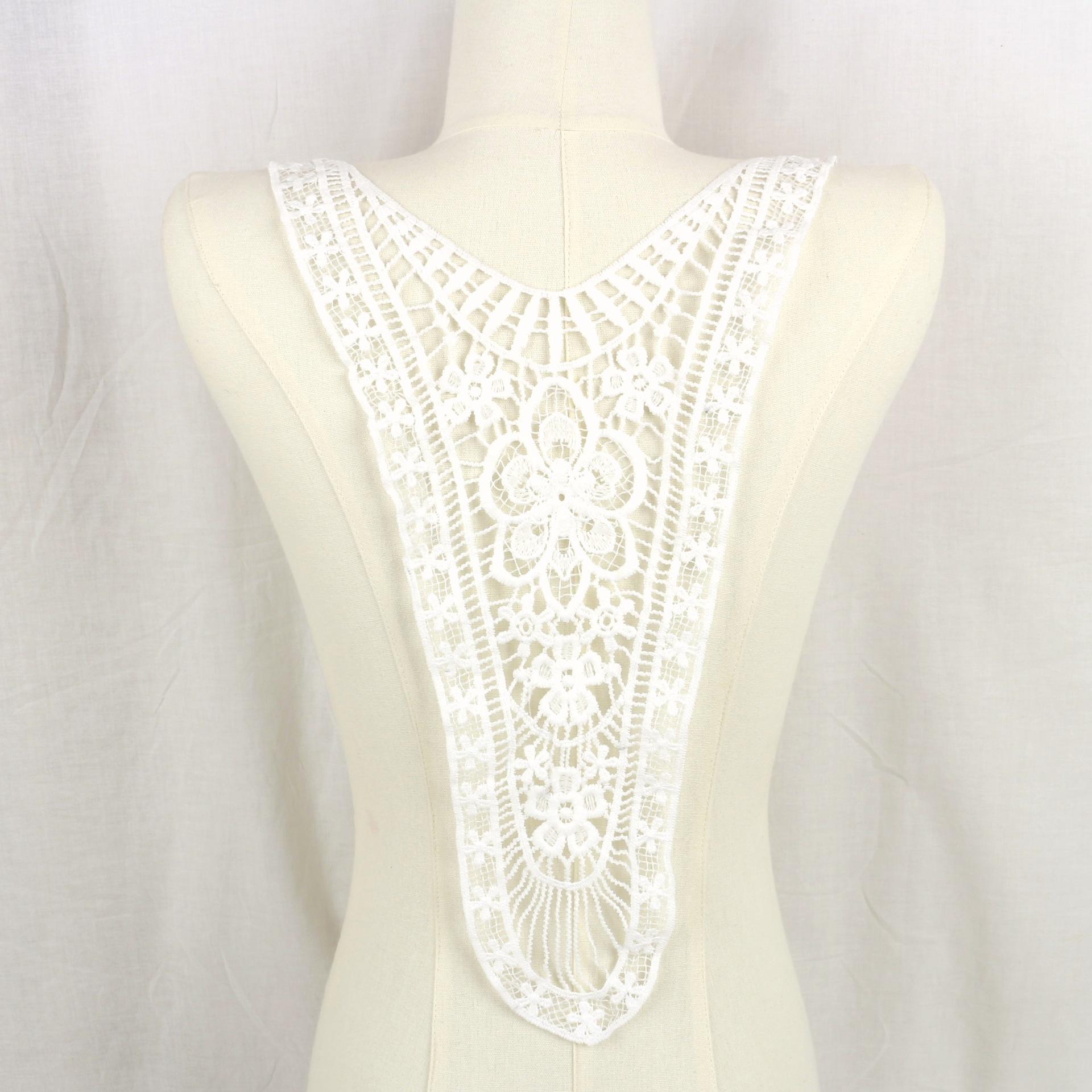 Кружево по вырезу, Молочный шелк Аксессуары для детской одежды Аксессуары для одежды DIY Водорастворимая Компьютерная вышивка 1250