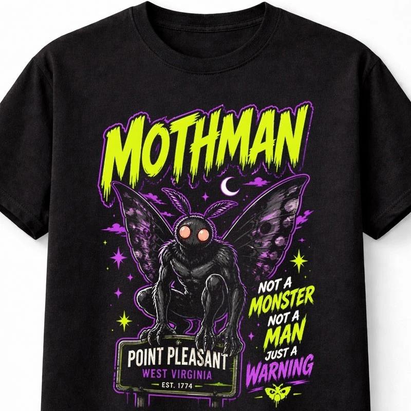 MothUnisex Point Pleasant Cryptid Horror Legend Graphic Unisex TShirt S