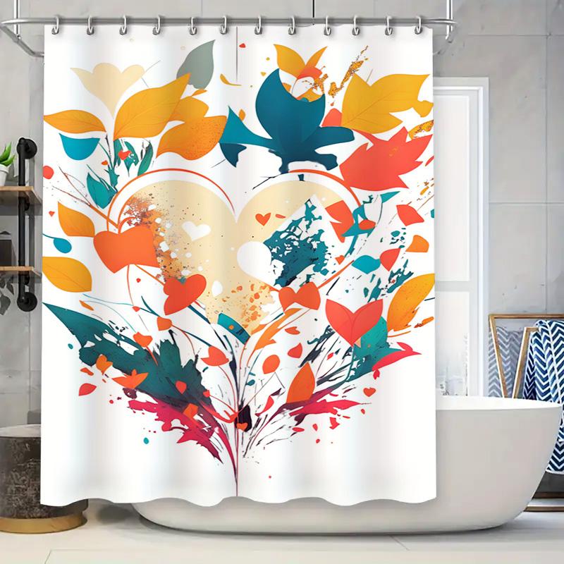 

Vibrant Fall Leaves Shower Curtain Waterproof Home Decor For Bathroom W60H190(CM)-1 Pcs