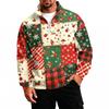 Herren Freizeit-Sweatshirt mit Viertelreißverschluss und Stehkragen mit Weihnachtsdruck für die Feiertage