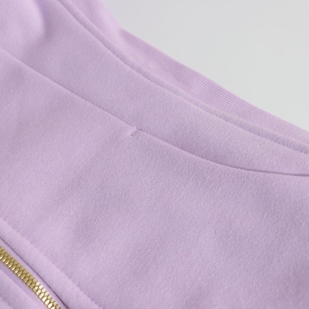 Crosslulu Women's Gold Zip Slim-Fit Velvet Hoodie Sweatshirt
