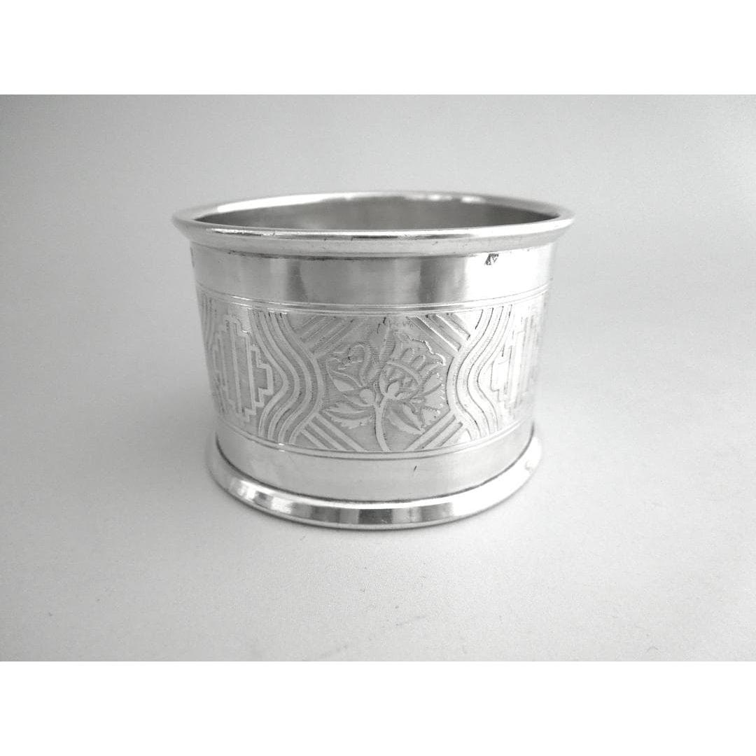 Used French Silver Napkin Ring Art Deco Sterling Silver