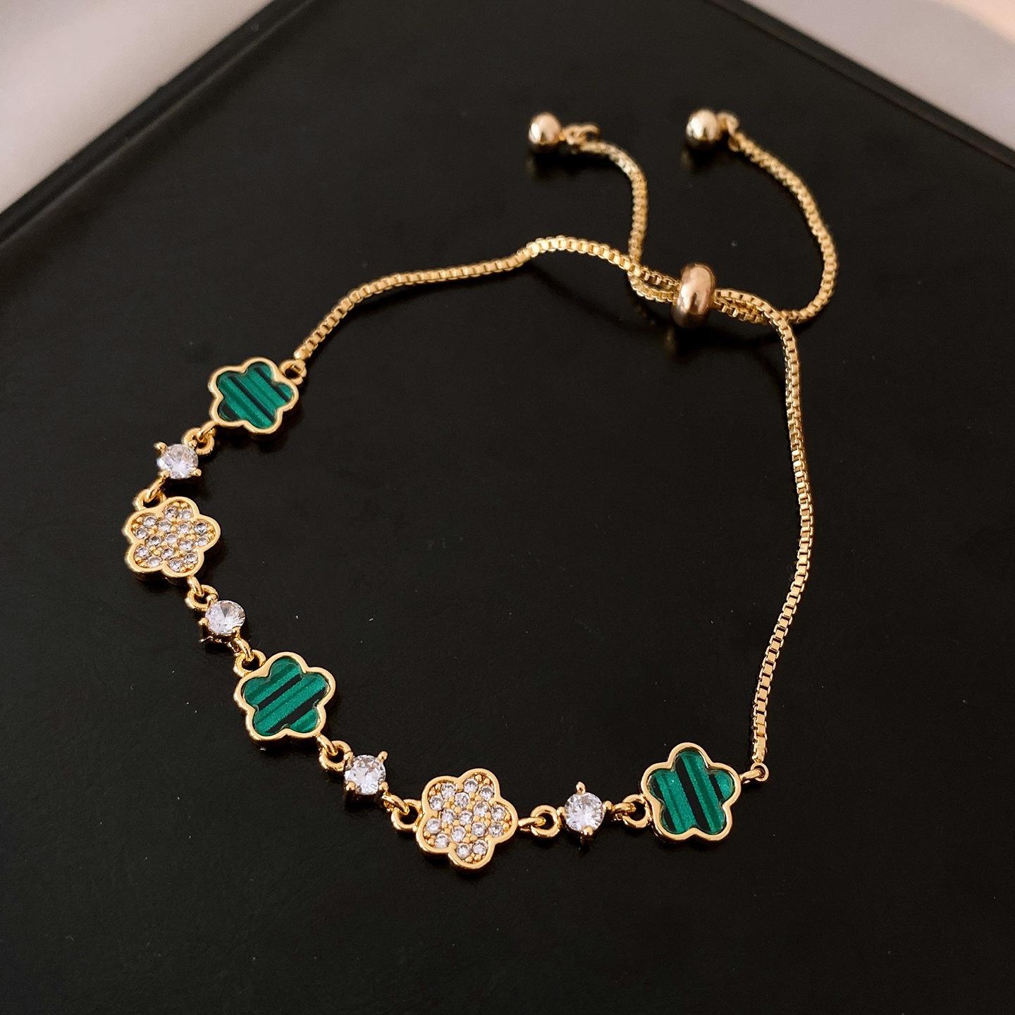 French simple zircon acetate board flower bracelet bracelet design sense niche jewelry women