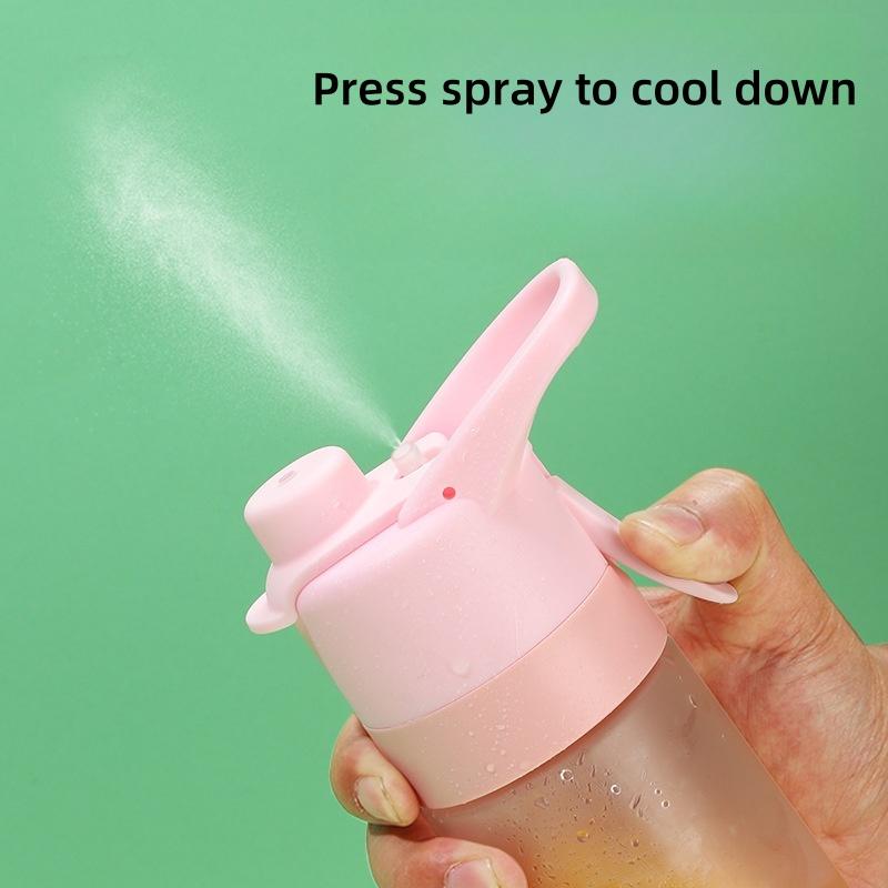 650ML Creative Water Bottle Spray Portable Plastic Direct Drinking Water Bottle Outdoor School Sports Water Cup Children And Student Water Cup