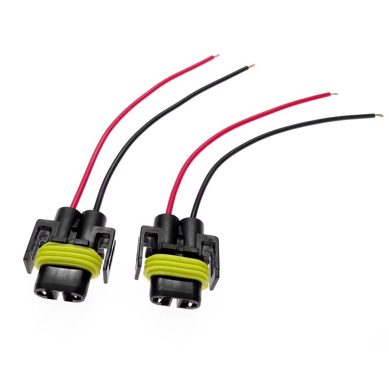 2 Pcs Car Headlight H8 H9 H11 Wire Connector Cable Plug Adapter Wiring Harness Small Line Fit For Fog Lamp Bulb Socket 12V