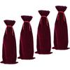 BCP 4-pieces 14"x 5.5" Luxury Flannelette Red Wine Bottle Gift Bags with Double Drawstring Closure for Wedding Party
