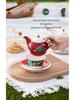 Christmas Gold-Plated Ceramic Tea Set: Special Edition Cup & Saucer Gift