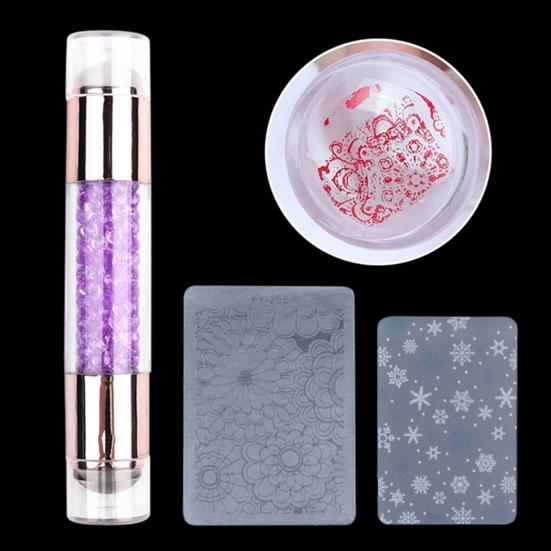Nail Stamper Stamping Template Manicure Tool With Scraper