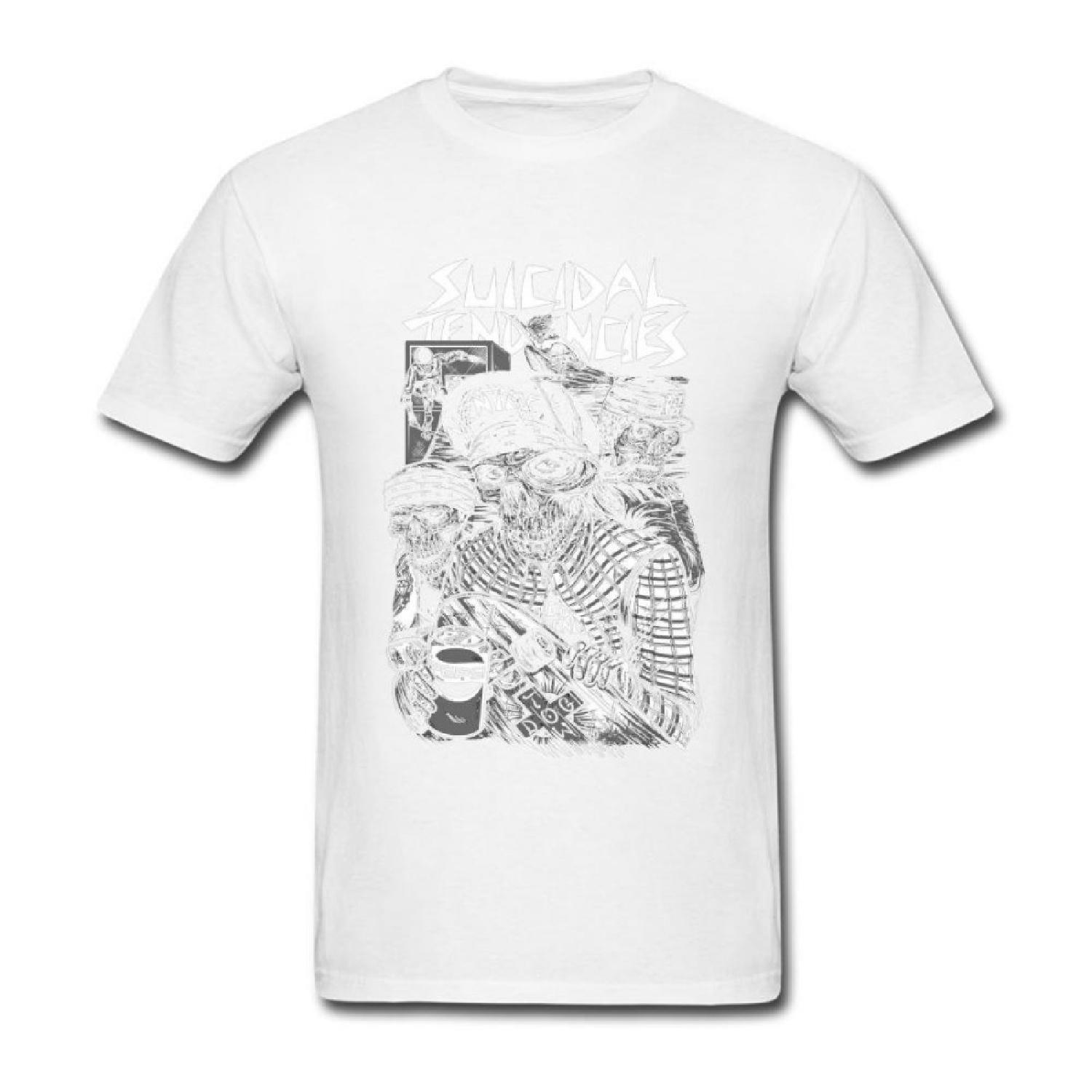 

SUNRAIN Men s Suicidal Tendencies Band Skull T Shirt L XXXXXL білий