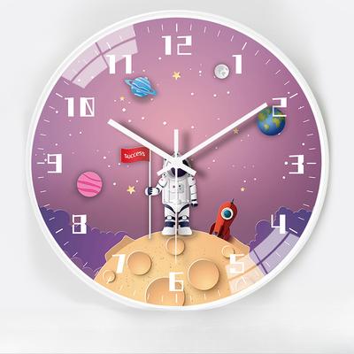 10-Inch 25Cm Creative Space Automatic Timing Radio Clock Home Living Room Bedroom Mute Clock Wall Clock