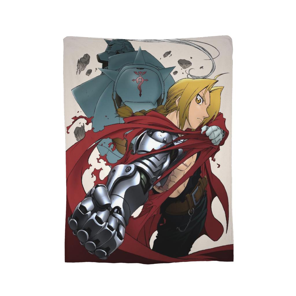 Fullmetal Alchemist Edward Elric Blankets Fleece Spring/Autumn  Portable Ultra-Soft Throw Blankets for Home Office Quilt