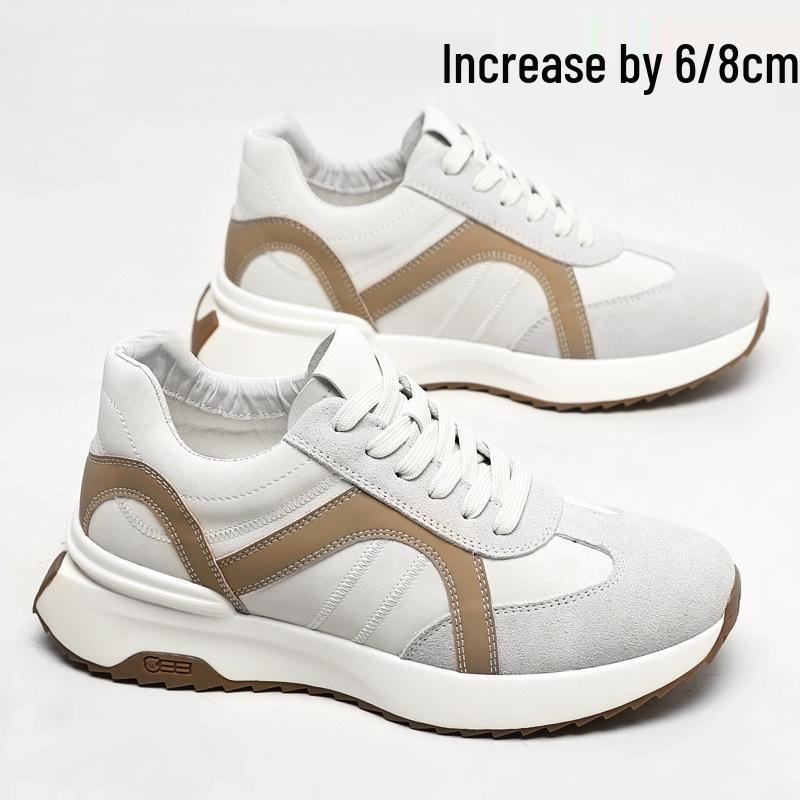 Men's 8cm Height-Boosting Korean Style Casual Skate Sneakers