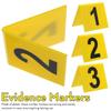 10Pieces Professional Crime Scene Markers Reusable Bright Yellow Labels Perfect for Training Simulations and Halloween Decors
