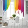 Color Rainbow Red Yellow Blue Paint Window Screen Printed Design Office Indoor Window Curtains Kitchen Curtain Home Cortinas