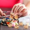 COHEALI 100pcs Smiling Face Wooden Beads Wood Spacer Beads Loose Bead 20mm Painted Wooden Beads for DIY Bracelet Necklace Jewelry Making Hair Crafts