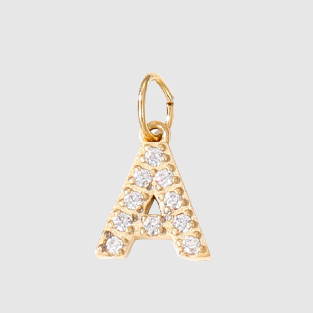 

CARLIDANA New Stainless Steel Letter Pendant Necklace Bracelet Alphabet Initial Charms 18K Gold Plated DIY Zircon Jewelry