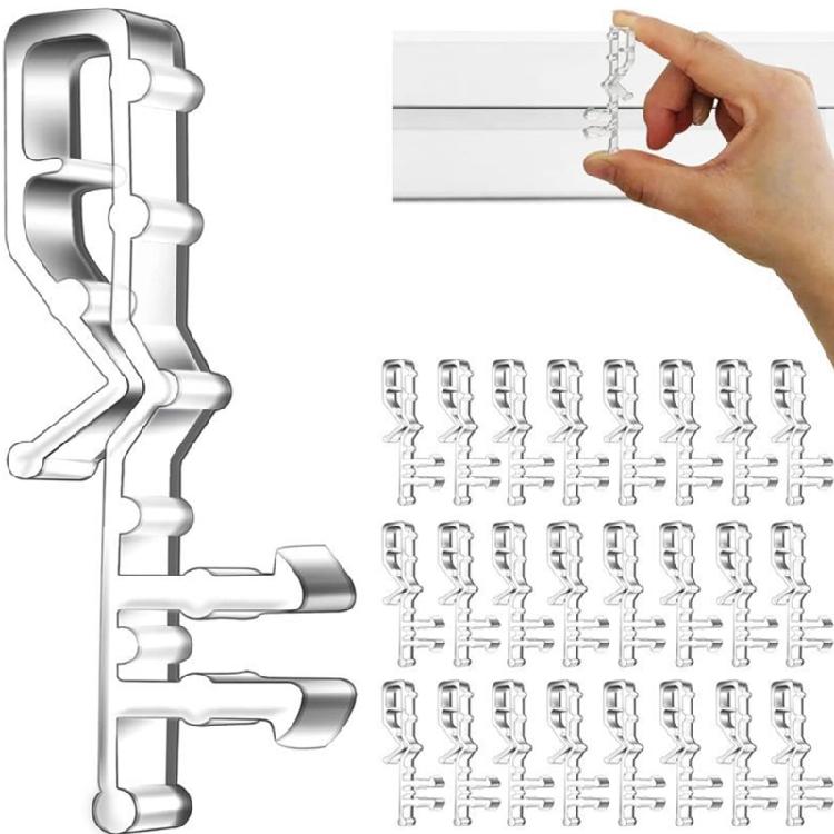 24Pcs Blinds Curtain Clips Horizontal Window Curtains Securing Clamps for Hiddens Valance Sheer