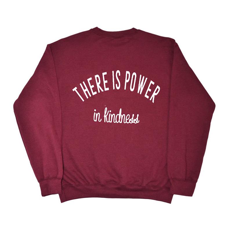 

Толстовка «Сила в доброте», пуловеры «Сила доброты», женский повседневный хлопковый винтажный топ Be Kind 3XL бордовый