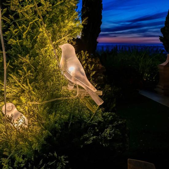 Solar Bird String Lights, Outdoor Waterproof Garden Light, Warm Glow LED Light for Patio Balcony Lawn Decor