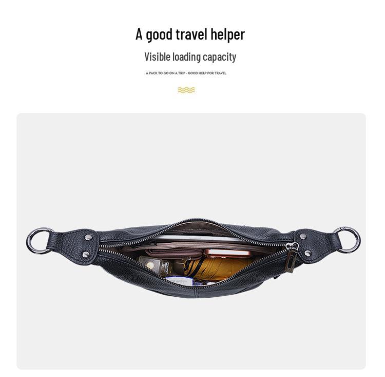 Casual Cowhide Leather Shoulder Bag for Women, 2026 Style - Versatile Crossbody and Underarm Bag, Simple and Fashionable.