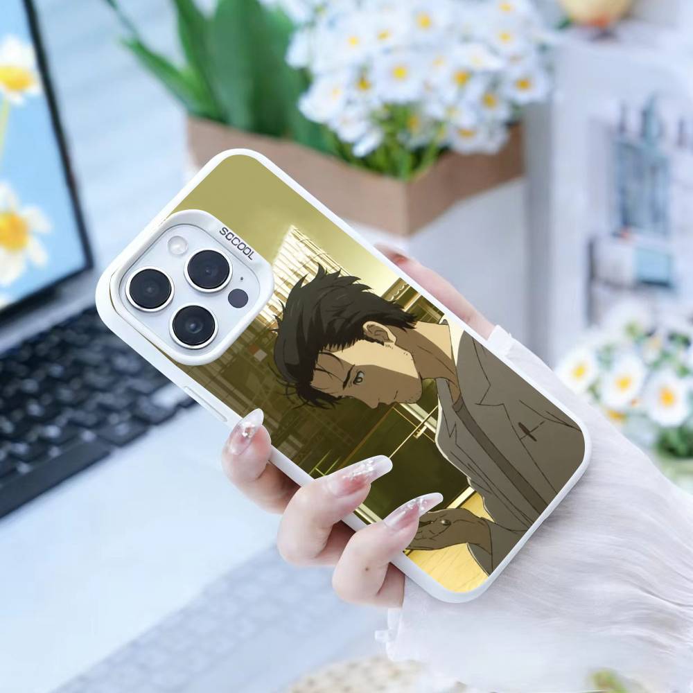 T-Rintaro Okabe STEINS DATE Phone Case For iPhone17, 16,15,14,13,12 Pro Max Black Candy Matte Shockproof Cover