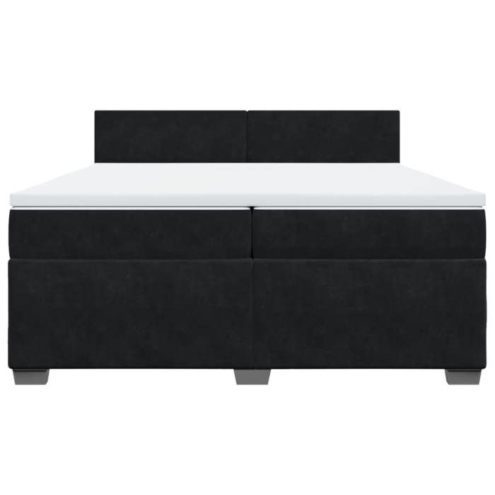 Maison Exclusive - Black Bed Slat Base and Mattress 200x200 Cm Velvet