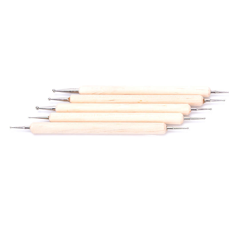 

5Pcs/Set 2 Way Wooden Dotting Pen Nail Art Dot Tool Set Manicure Painting Kit