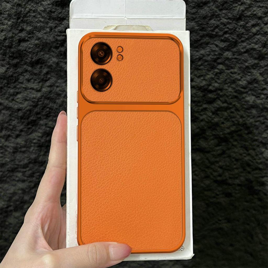 Premium Executive Leather Case for realme Narzo 50 5G OPPO A77 Large Window Lens Protector Cover