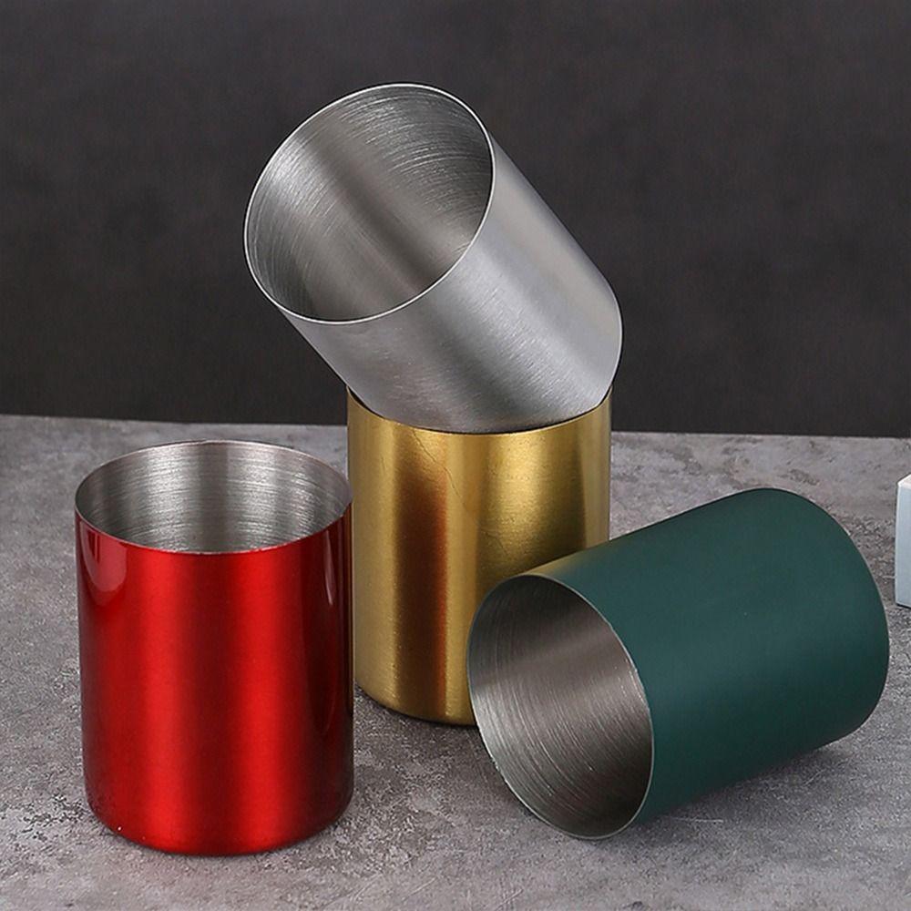 1pcs Thickened Pen Container Stainless Steel Stationery Storage Bucket Simple Pen Holder  Students