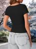 Womens Ribbed Scoop Neck T Shirt Slim Fit Short Sleeve Basic Summer Top
