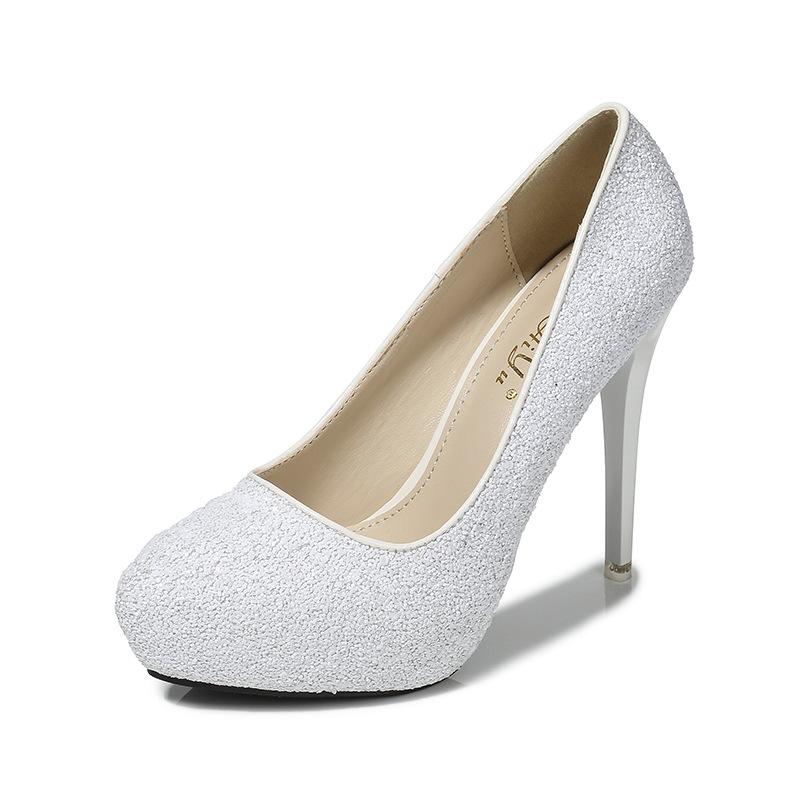 Love fish new stiletto waterproof table pointed head shallow mouth single shoes sexy sequins work dating