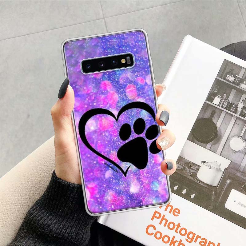 dog footprint Paw Phone Case For Samsung Galaxy S26 Ultra S23 S24 S25 Edge S20 FE S21 S22 Plus Soft Print Shell Cover Fundas Gal