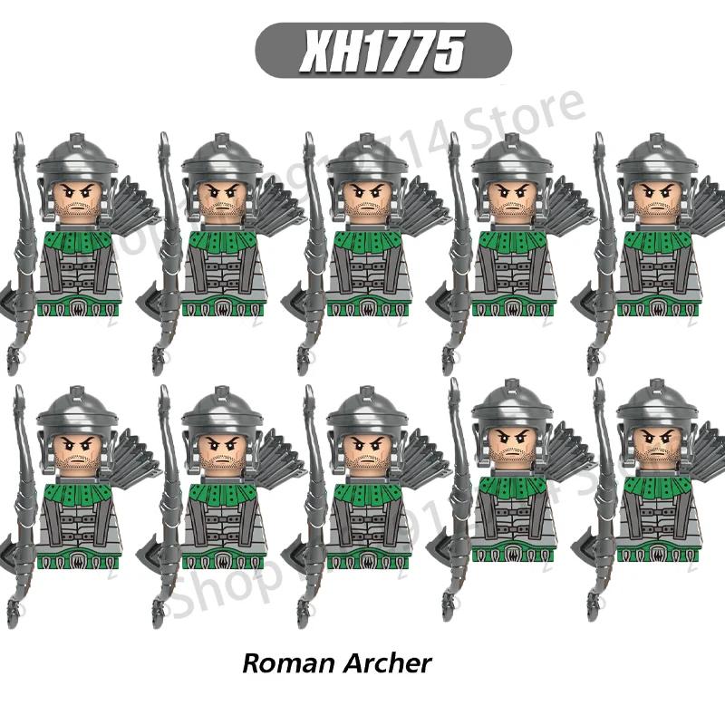 10Pcs/Set Historical Medieval Sparta Heroes Crusader Roman Soldiers Building Blocks Military Action Figures Bricks Toys For Kids