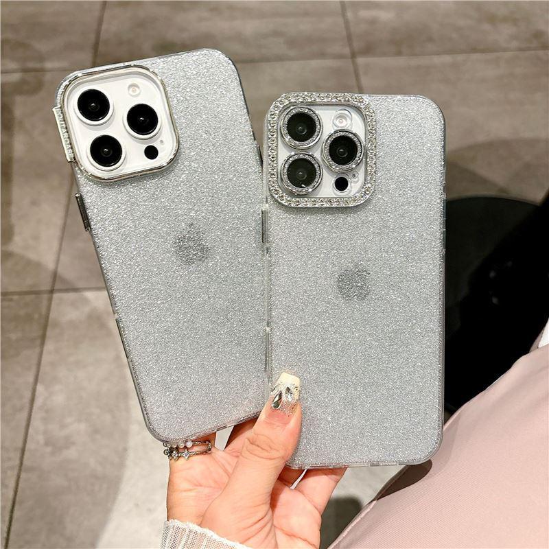 Luxury Glitter Lens iPhone 15 Pro Case – High-End Protective Cover for Apple 16/14/13 Pro.