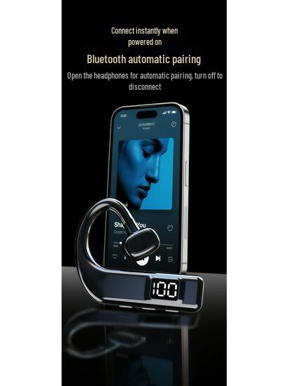 Bluetooth Bone Conduction Ear-hook Headset with Digital Display and Long Battery Life