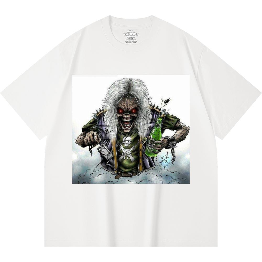 230 Gsm 100% Cotton Heavy Metal T-Shirt  Rock Band Popular Music Print Unisex Heavy Cotton T Shirt