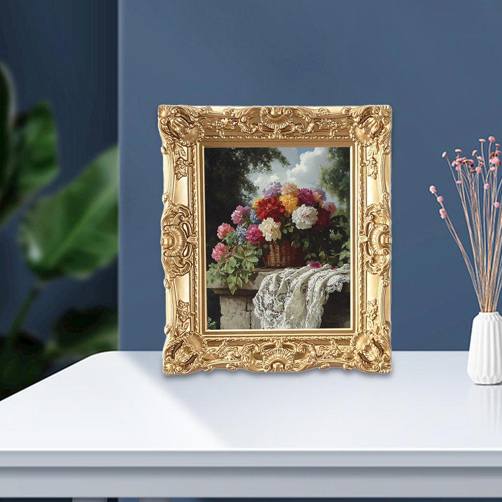 Retro Design Photo Frame Wall Art Resin Craft Home Decor Wall Mounted for Restaurant Living Room Office Apartment Birthday Gift