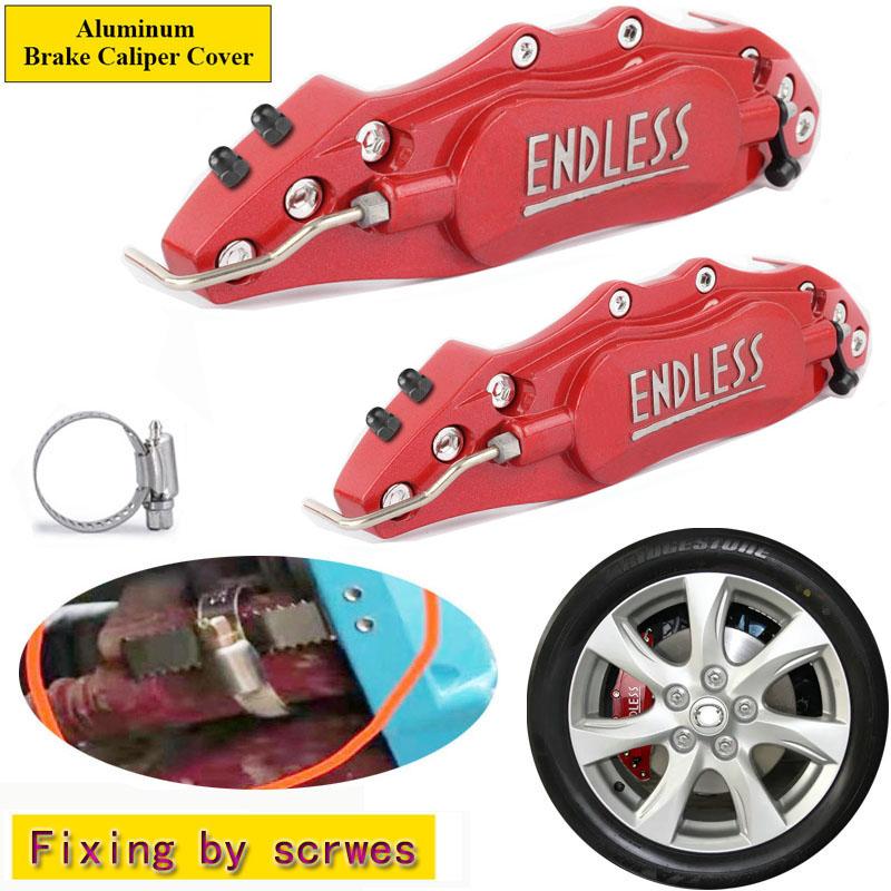 2 Pcs Fixing By Screws Aluminum Brake Caliper Cover 3D Endless For BMW E30 E36 E46 E39 E90 E91 E92 E60 E61 X1 X2 X3 X4 F30 F10
