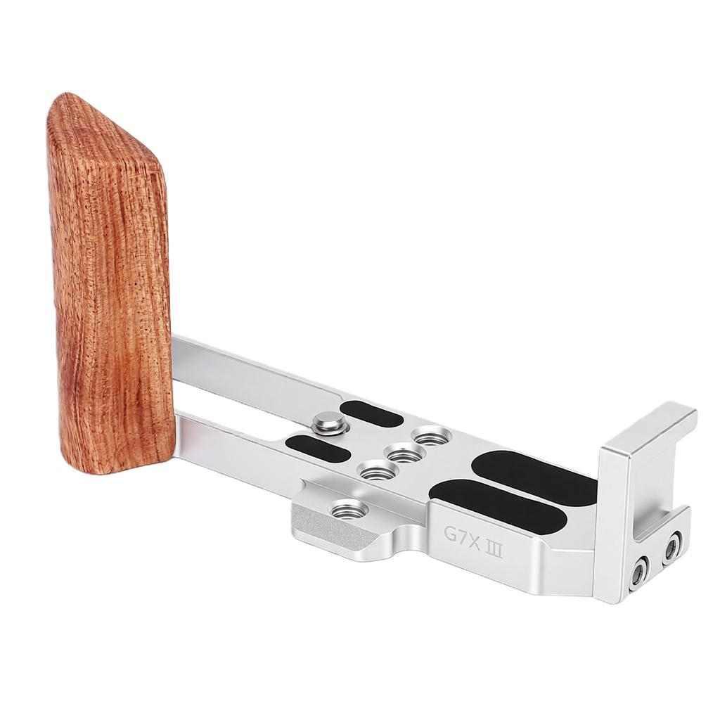 Wooden L Shape Handle Grip Fit for G7XII G7XIII Camera with Quick Release Baseplate Hand Grip Holder