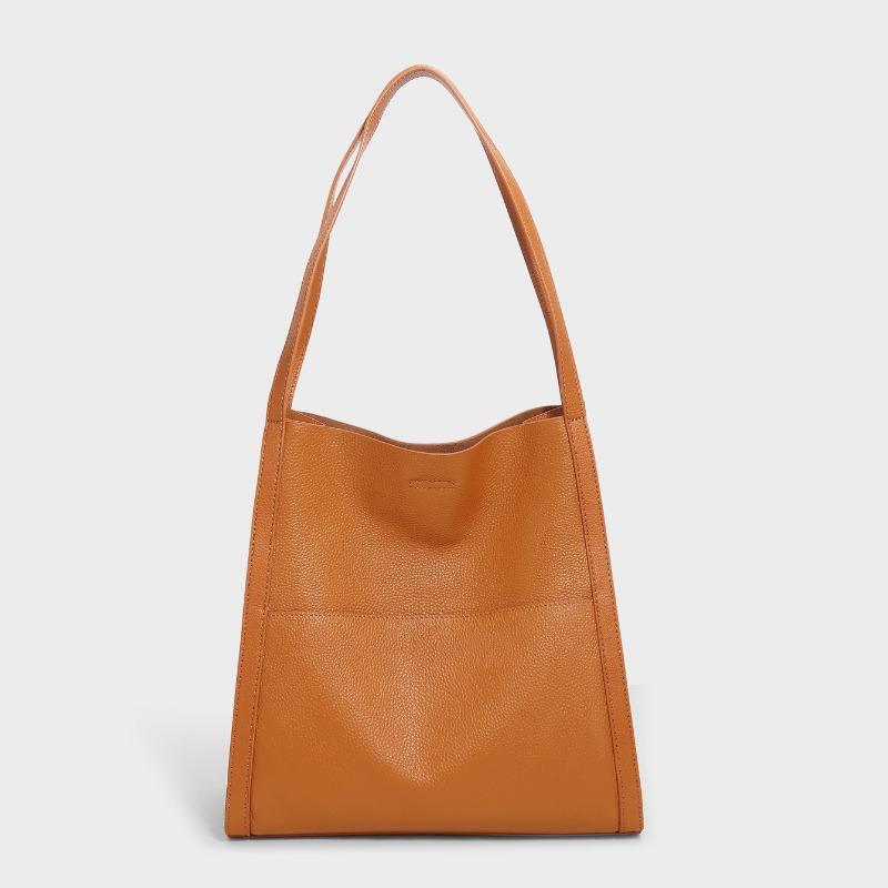 Genuine Leather Women's Bag Large Capacity Tote Bag Simple Commuting Shoulder Bag Fashionable Women's Bag Casually