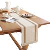 Nordic Minimalist Cotton Linen Table Runner With Tassels For Dining Room Decor